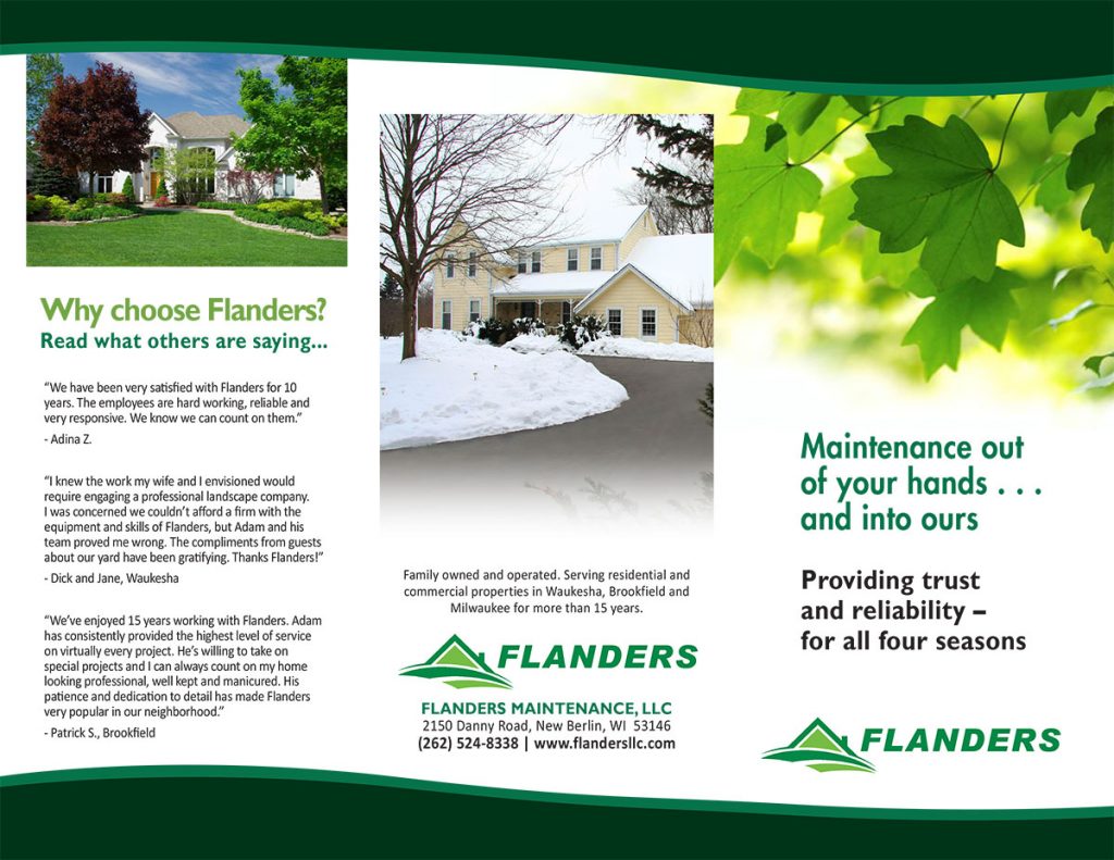 Flanders Maintenance trifold brochure