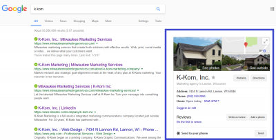 Google My Business Optimization with K-Kom, Inc.